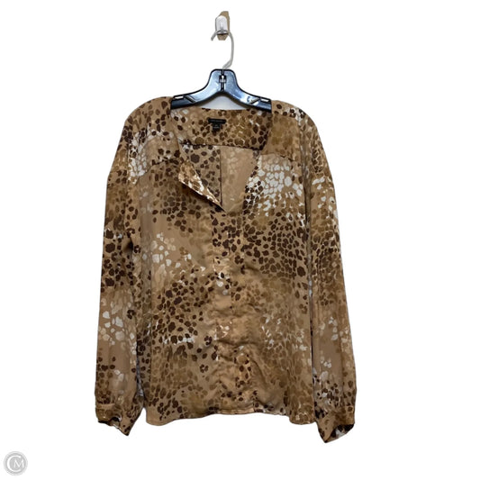 Top Long Sleeve By Ann Taylor In Animal Print, Size: Xxl
