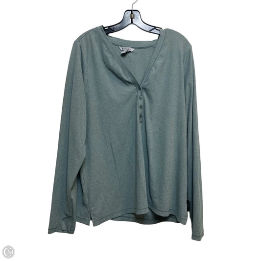 Athletic Top Long Sleeve Crewneck By Athleta In Green, Size: 2x