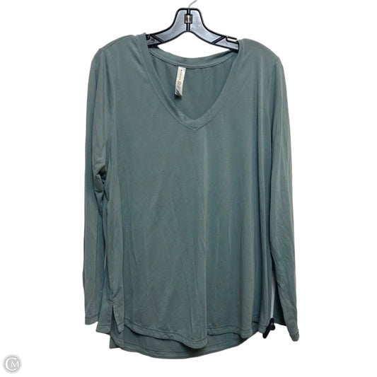 Athletic Top Long Sleeve Crewneck By Athleta In Green, Size: 1x