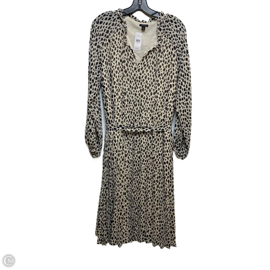 Dress Casual Midi By Ann Taylor In Black & Cream, Size: 1x