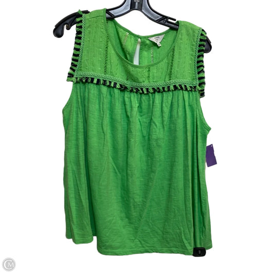 Top Sleeveless By Crown And Ivy In Green, Size: 2x