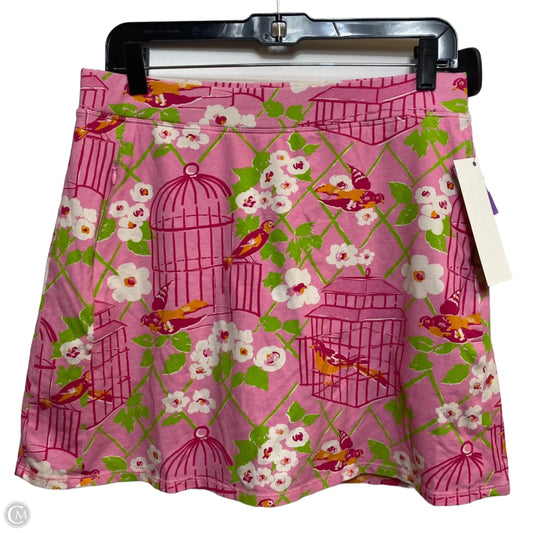 Skort Designer By Spartina In Green & Pink, Size: M