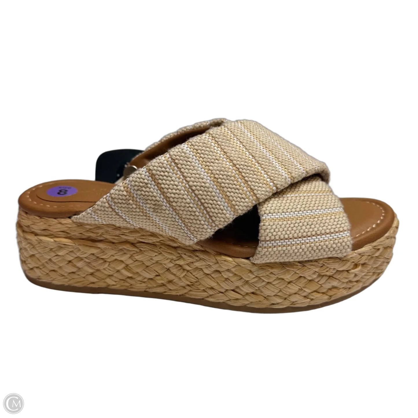 Sandals Heels Wedge By Universal Thread In Cream, Size: 8