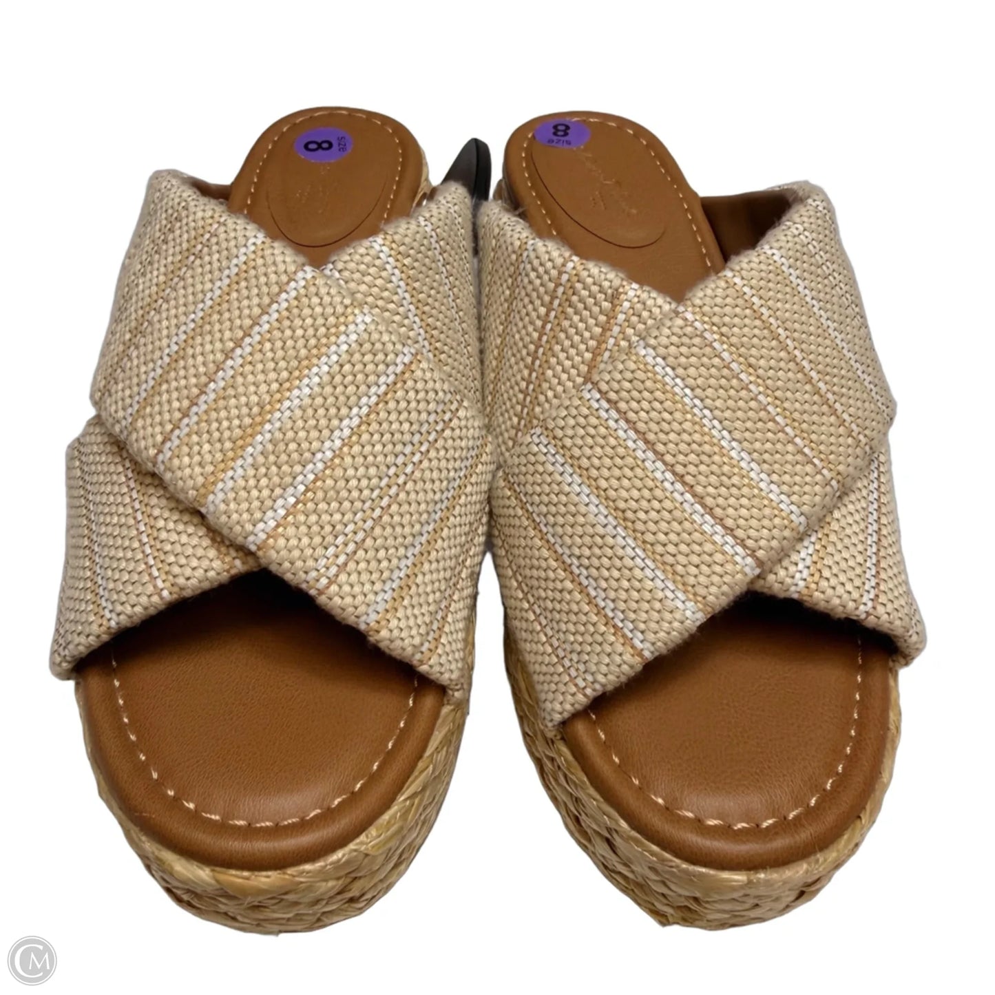 Sandals Heels Wedge By Universal Thread In Cream, Size: 8
