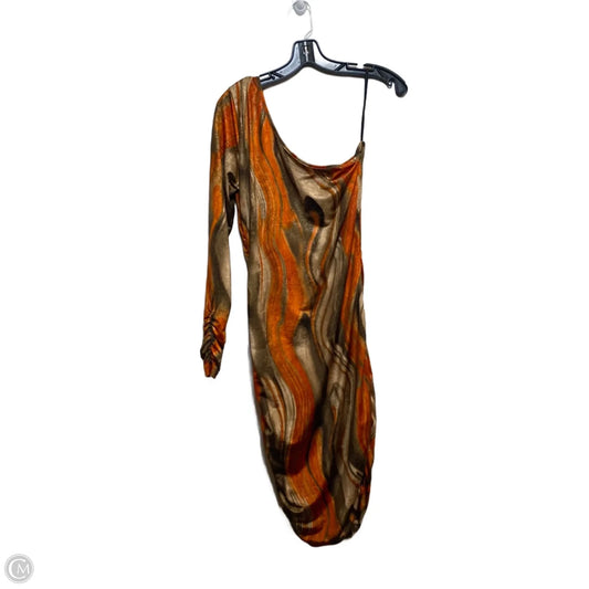 Dress Casual Midi By Papaya In Orange, Size: L