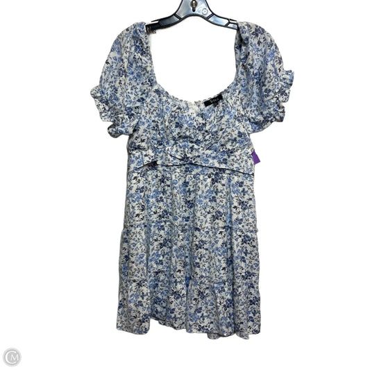 Dress Casual Short By Trixxi In Blue & White, Size: Xl