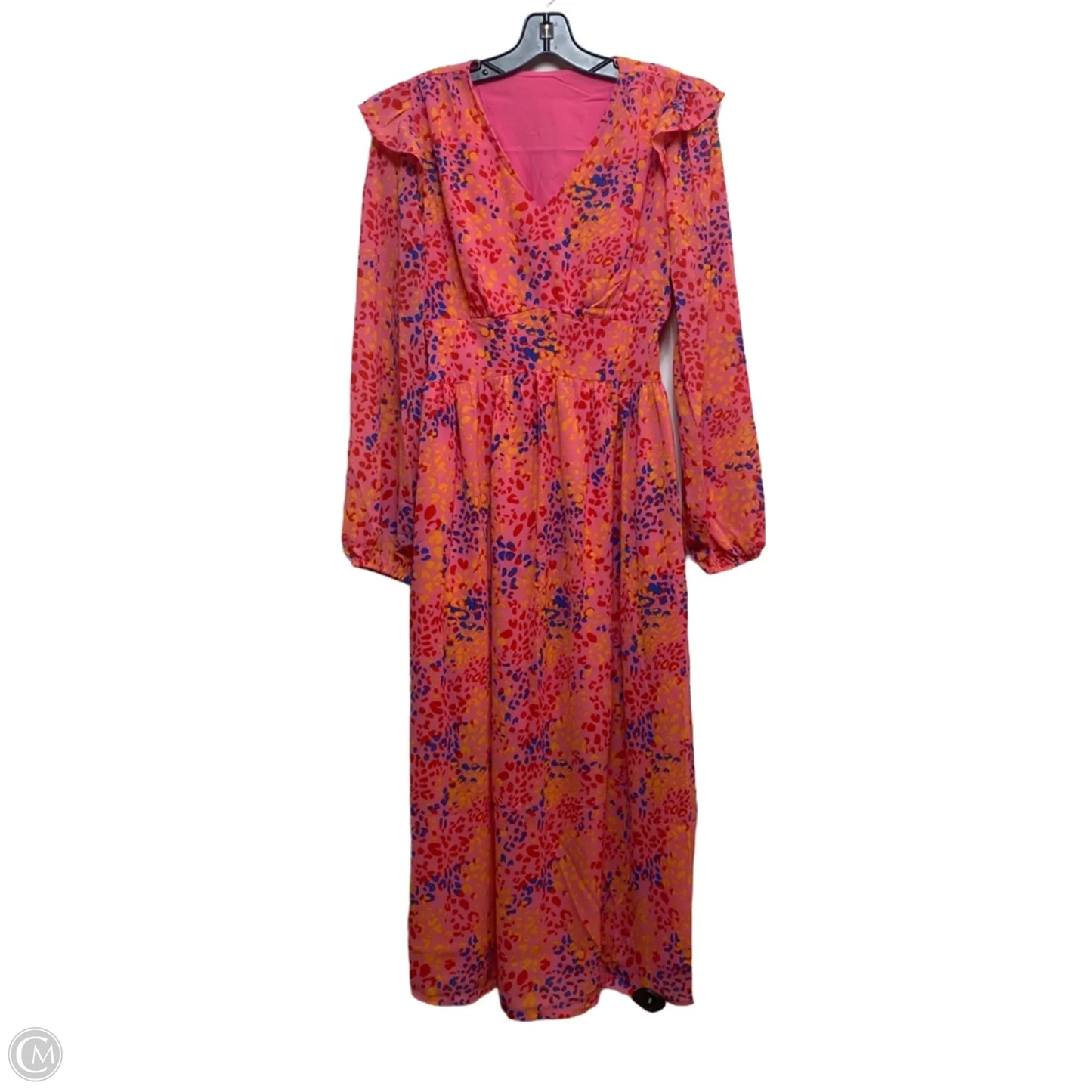 Dress Casual Maxi By Clothes Mentor In Pink & Yellow, Size: S