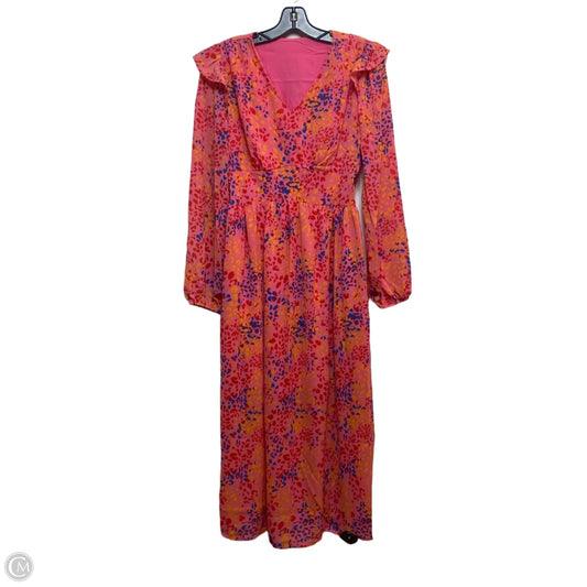 Dress Casual Maxi By Clothes Mentor In Pink & Yellow, Size: S