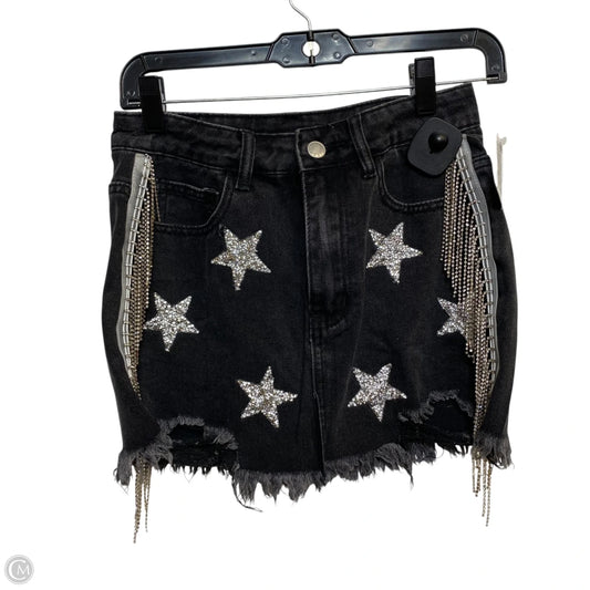 Skirt Mini & Short By Shein In Black Denim, Size: Xs