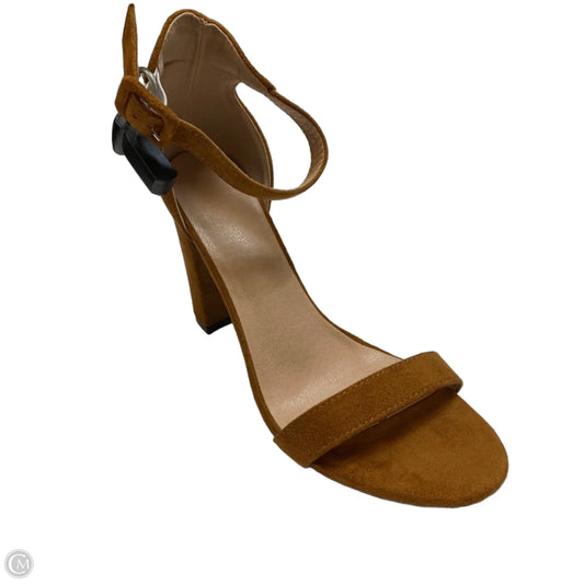 Sandals Heels Block By Clothes Mentor In Brown, Size: 9.5