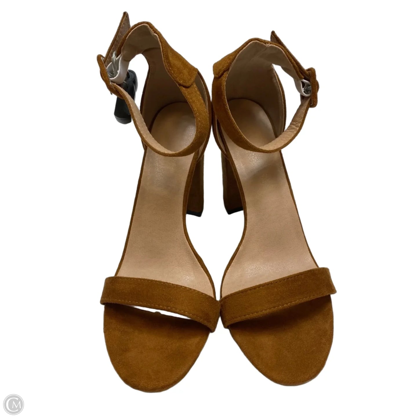 Sandals Heels Block By Clothes Mentor In Brown, Size: 9.5
