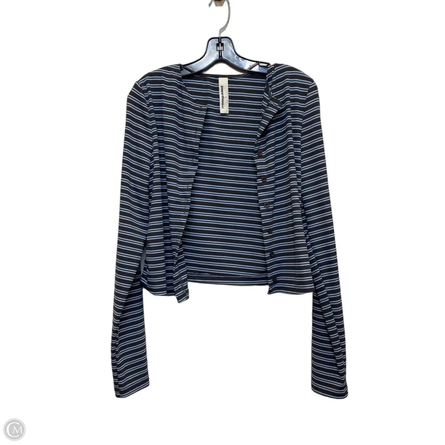 Top Long Sleeve By Missguided In Blue & Grey, Size: Xl