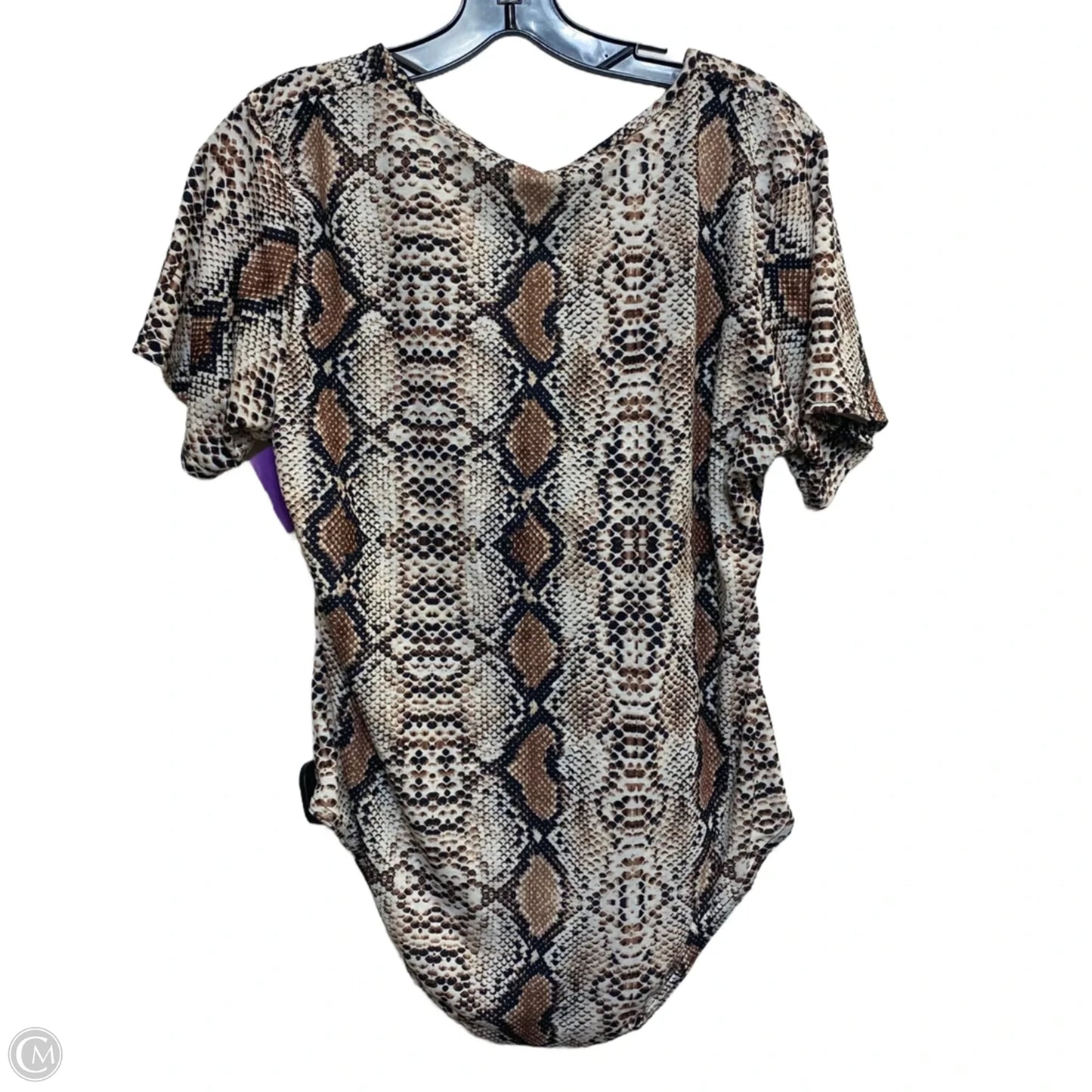 Bodysuit By Boohoo Boutique In Snakeskin Print, Size: 1x
