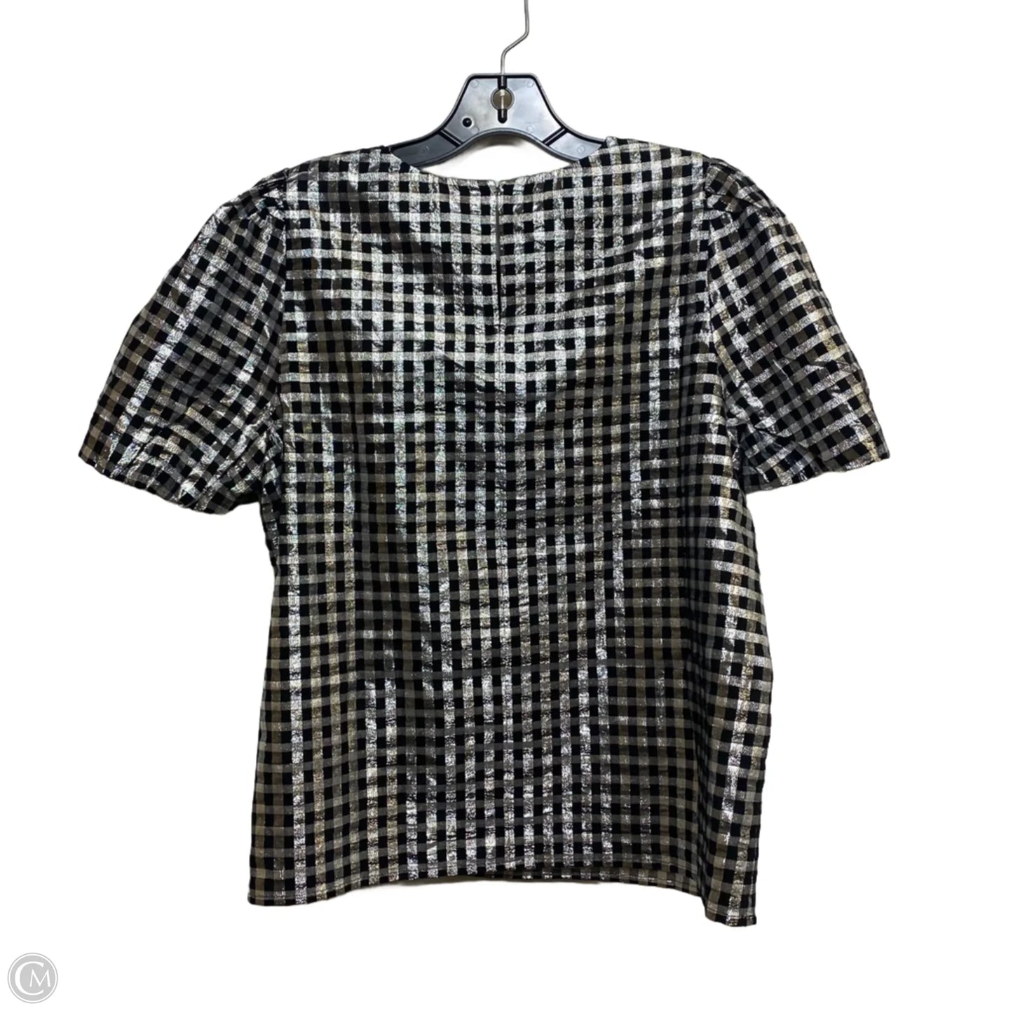 Top Short Sleeve By J. Crew In Black & Silver, Size: M