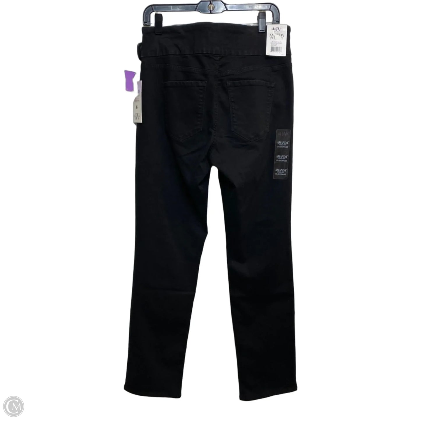 Jeans Straight By Gloria Vanderbilt In Black Denim, Size: 12