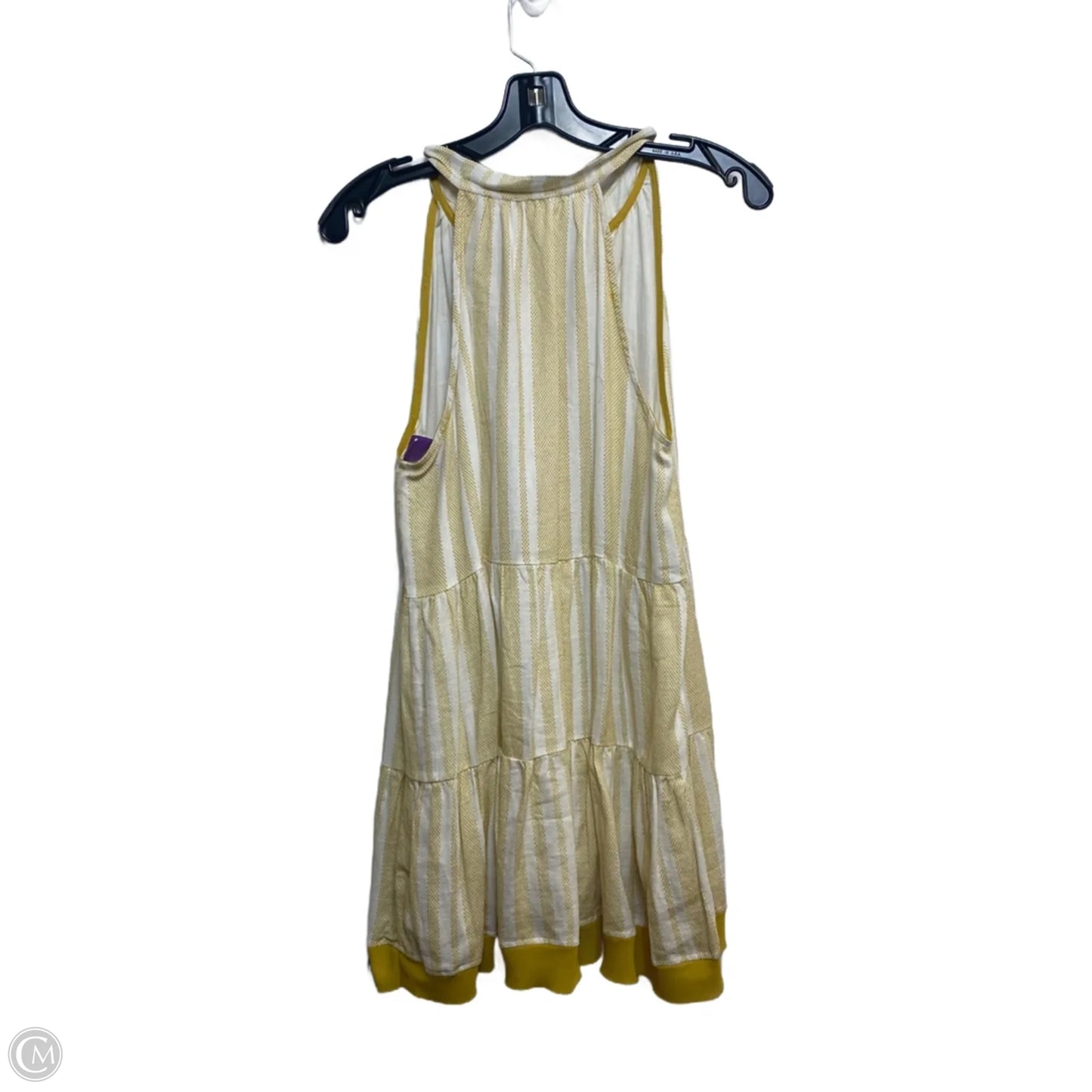 Top Sleeveless By Hem & Thread In White & Yellow, Size: M