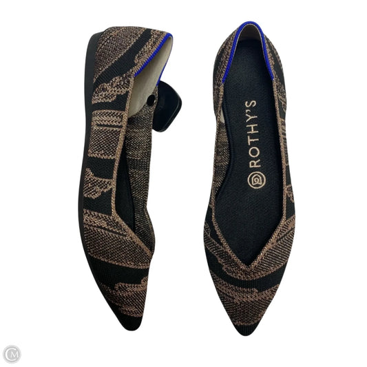 Shoes Designer By Rothys In Black & Gold, Size: 7