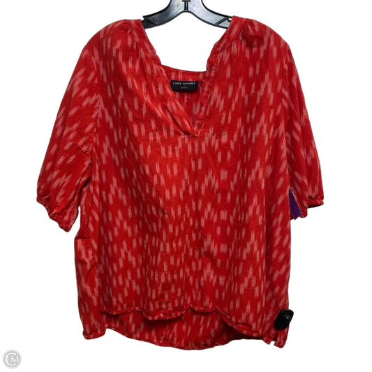 Top Short Sleeve By Lane Bryant In Red, Size: 1x