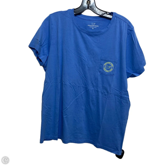 Top Short Sleeve Designer By Vineyard Vines In Blue, Size: Xl