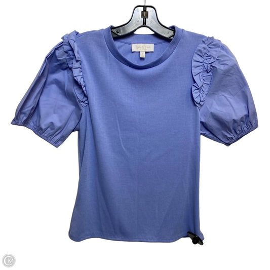 Top Short Sleeve By Love & Piece In Blue, Size: L