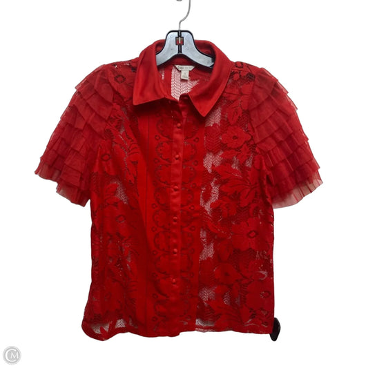 Top Short Sleeve By Cato In Red, Size: S