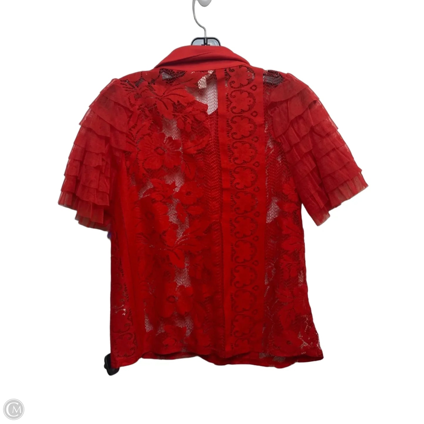 Top Short Sleeve By Cato In Red, Size: S
