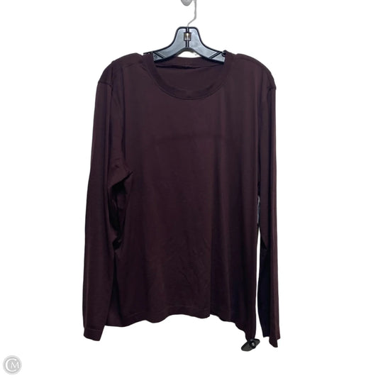 Athletic Top Long Sleeve Crewneck Designer By Lululemon In Maroon, Size: Xl