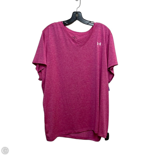 Athletic Top Short Sleeve By Under Armour In Pink, Size: 2x