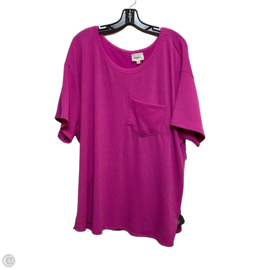 Top Short Sleeve By Andree By Unit In Pink, Size: 2x