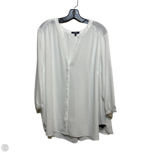 Top 3/4 Sleeve By Not Your Daughters Jeans In White, Size: 2x