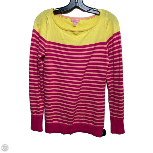 Sweater Designer By Lilly Pulitzer In Pink & Yellow, Size: M