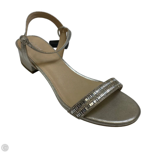 Sandals Heels Block By Maripe In Silver, Size: 11