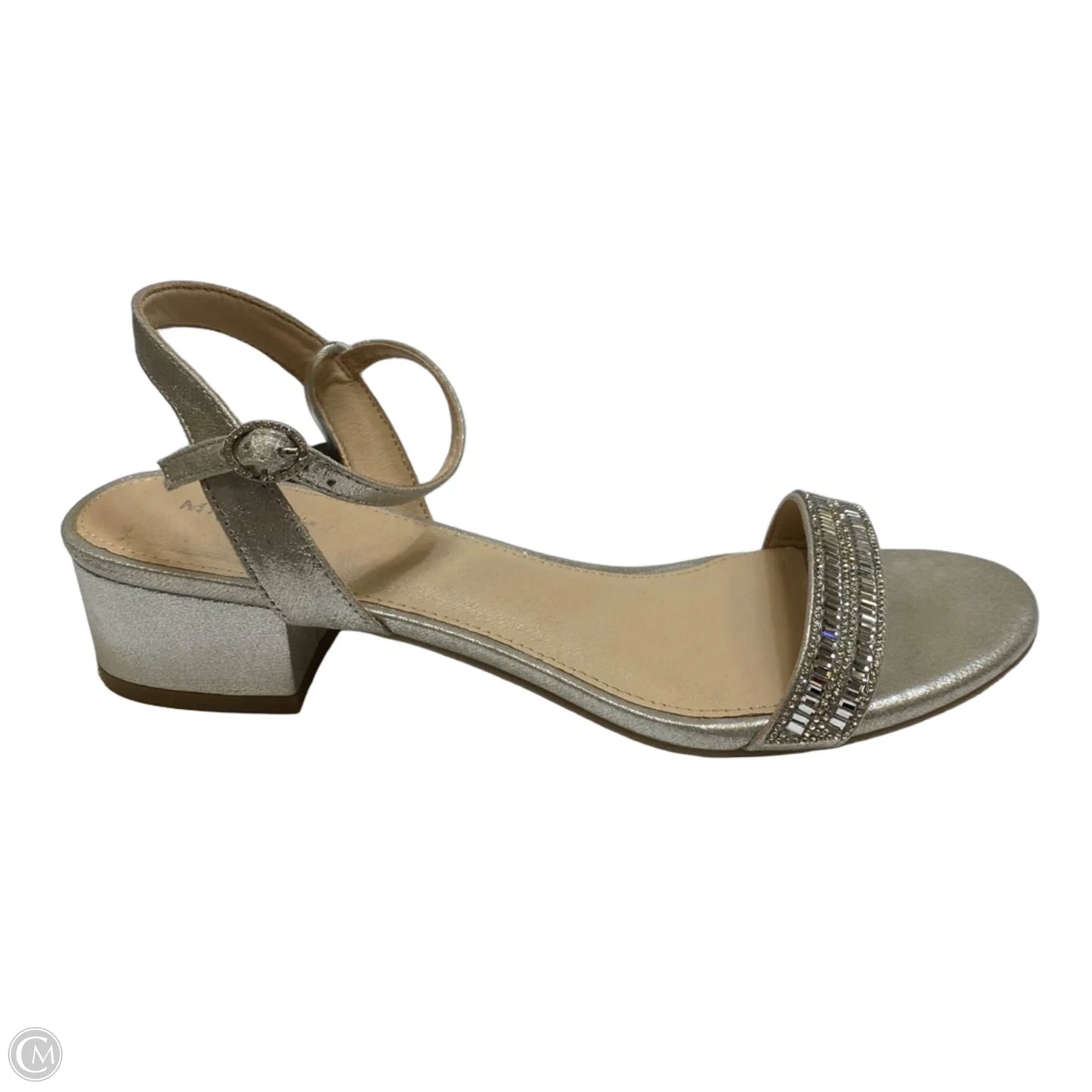 Sandals Heels Block By Maripe In Silver, Size: 11
