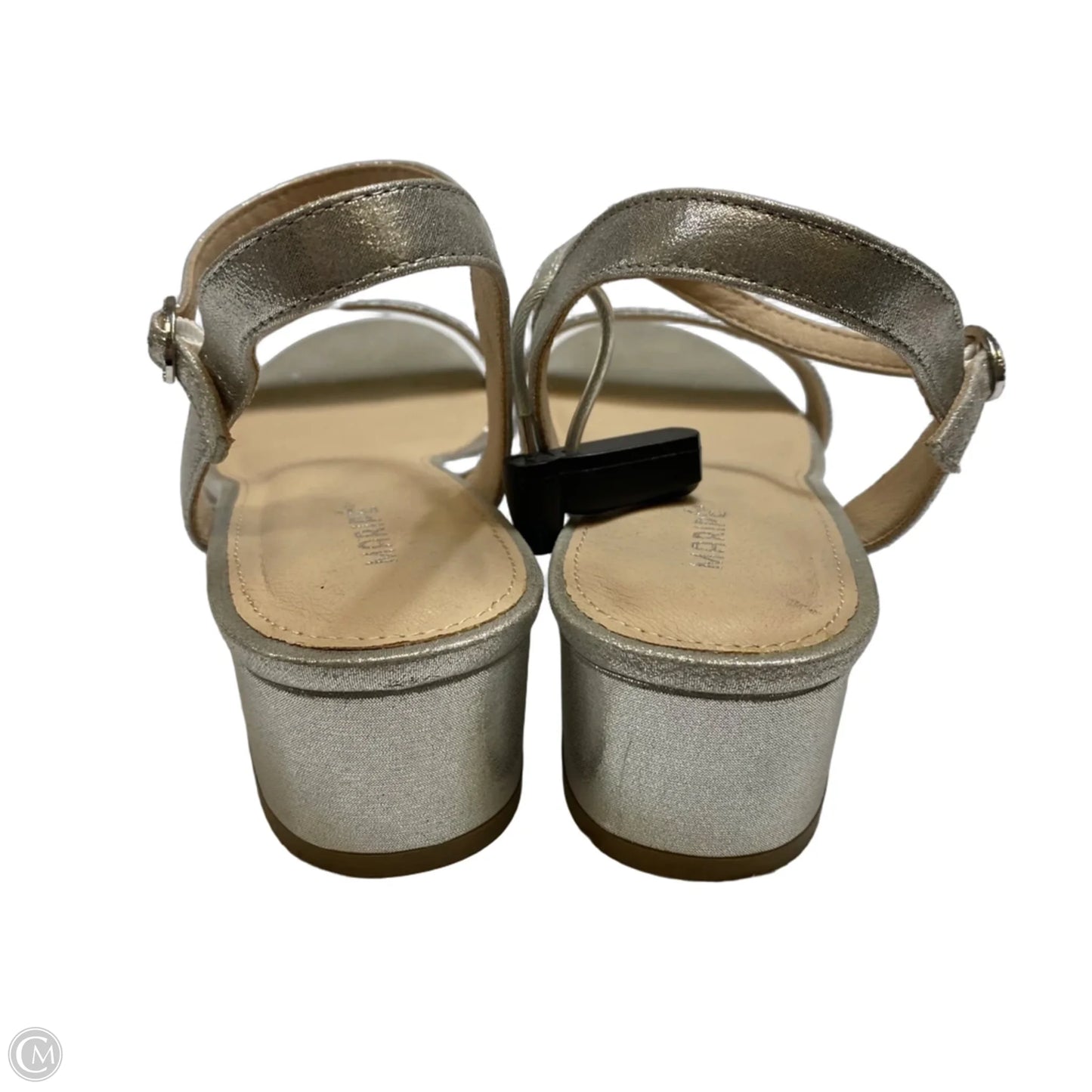 Sandals Heels Block By Maripe In Silver, Size: 11