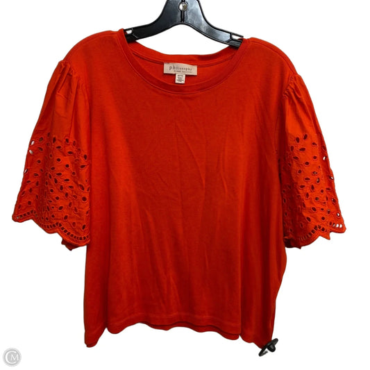 Top Short Sleeve By Philosophy In Orange, Size: 2x
