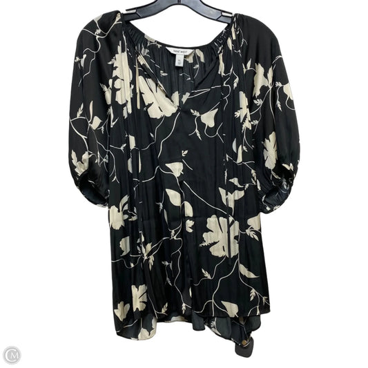 Top Short Sleeve By Nine West Apparel In Black & White, Size: Xl