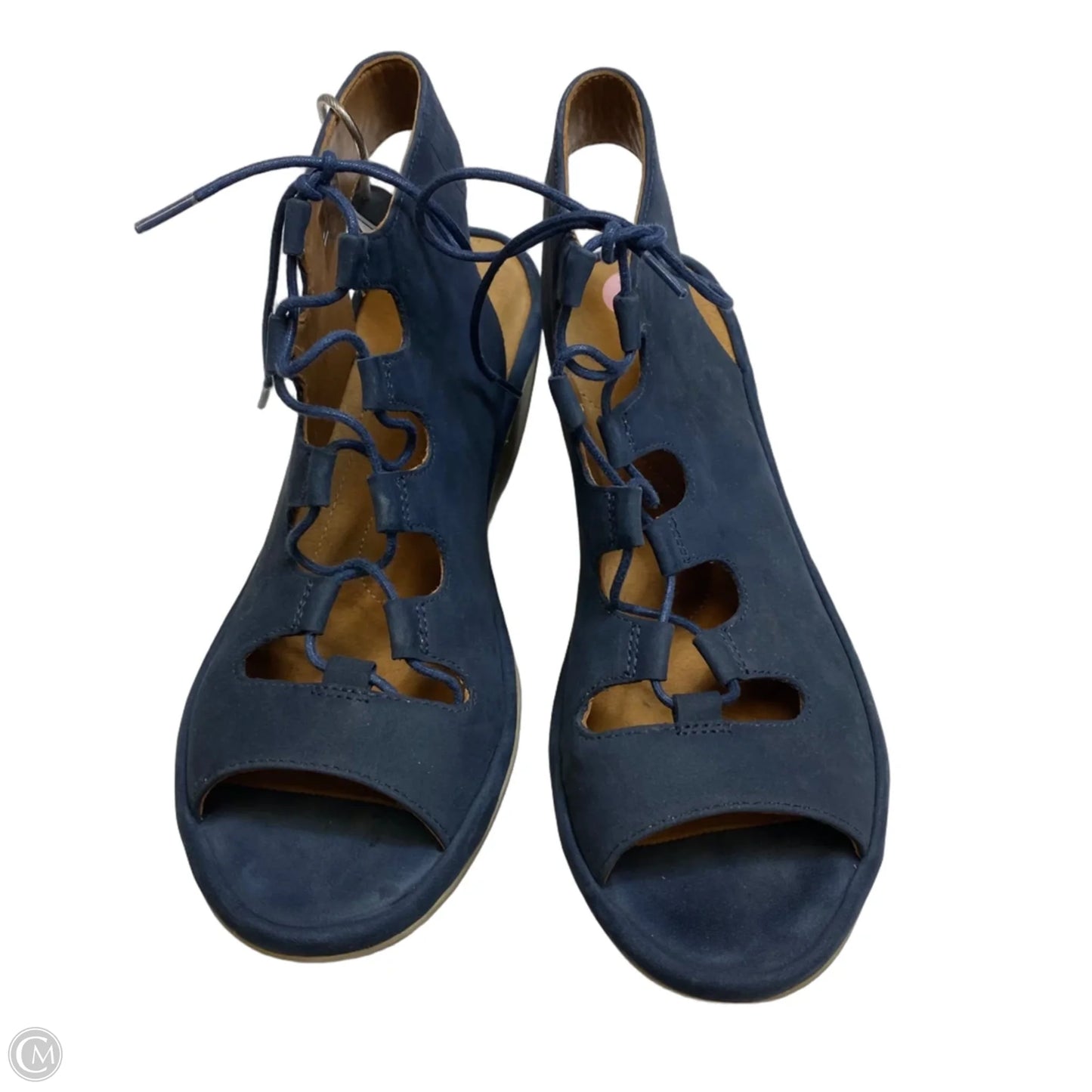 Sandals Heels Wedge By Clarks In Blue, Size: 9