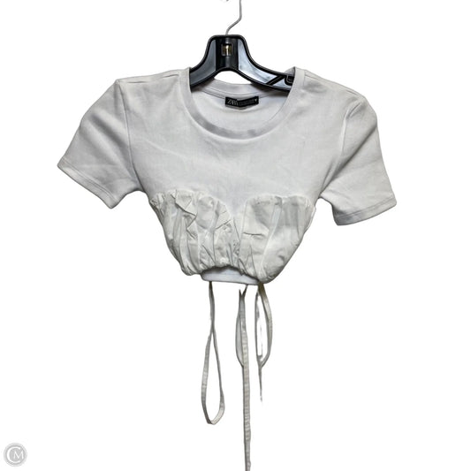 Top Short Sleeve By Zara In White, Size: S