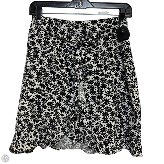 Skirt Mini & Short By Loft In Black & White, Size: 0p