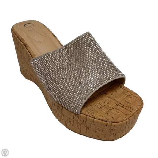 Sandals Heels Platform By Cato In Silver, Size: 7