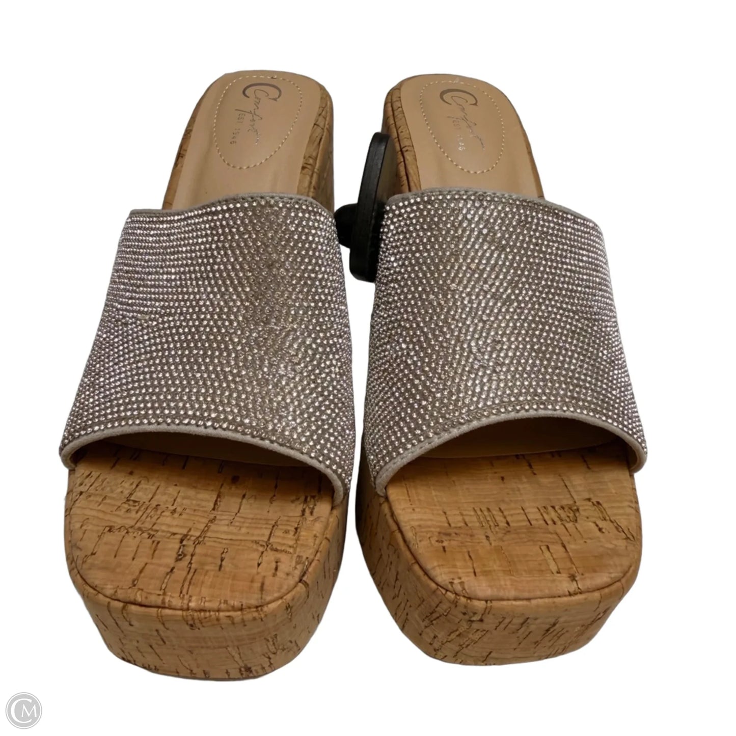Sandals Heels Platform By Cato In Silver, Size: 7