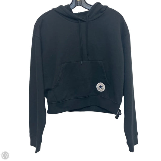 Athletic Sweatshirt Hoodie By Converse In Black, Size: L