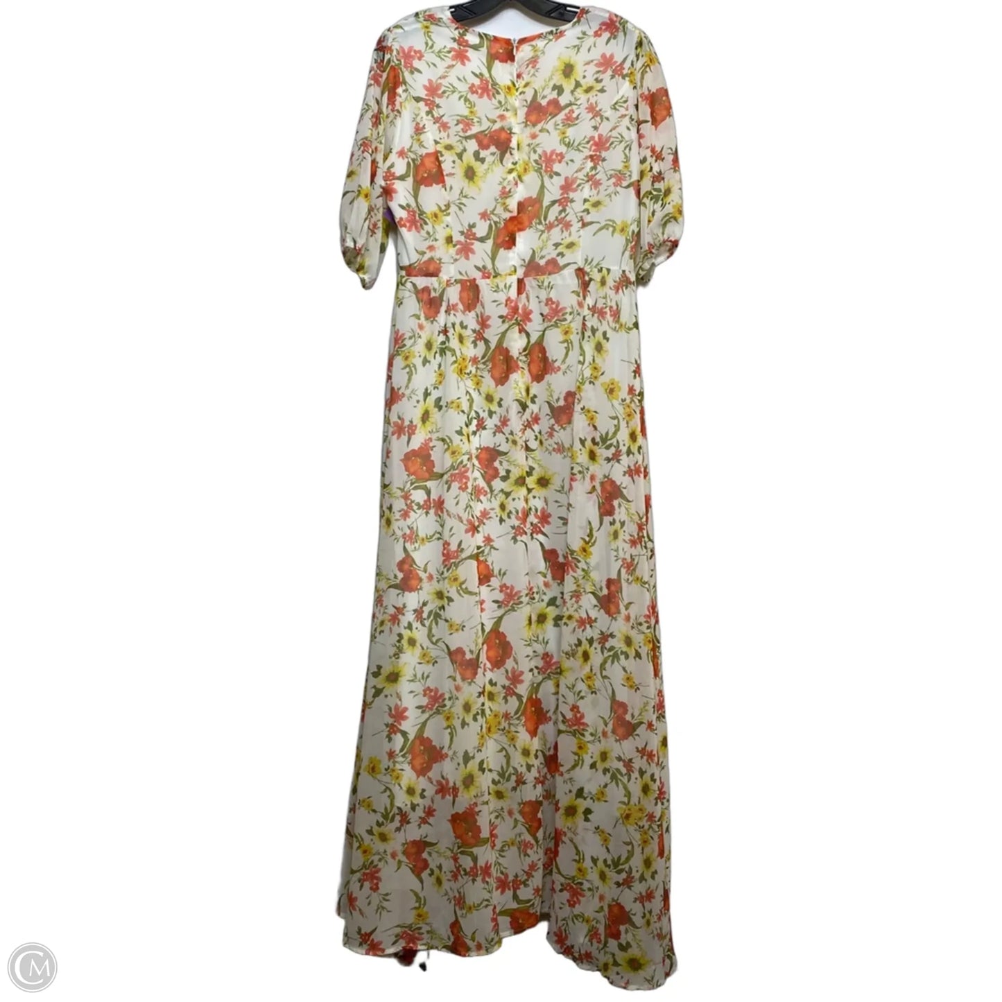 Dress Casual Maxi By Cmf In Orange & White, Size: Xl