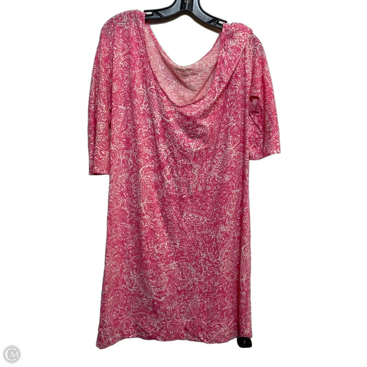 Dress Designer By Lilly Pulitzer In Pink & White, Size: L