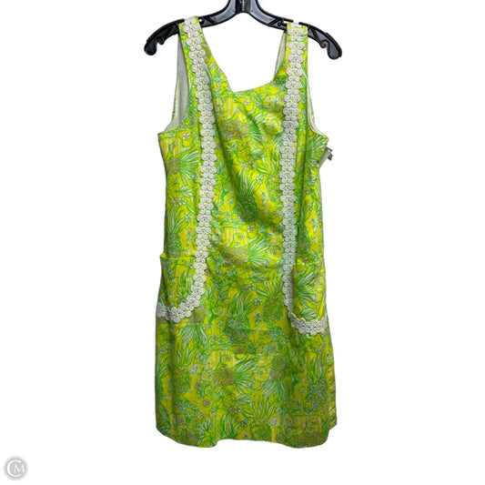 Dress Designer By Lilly Pulitzer In White & Yellow, Size: L