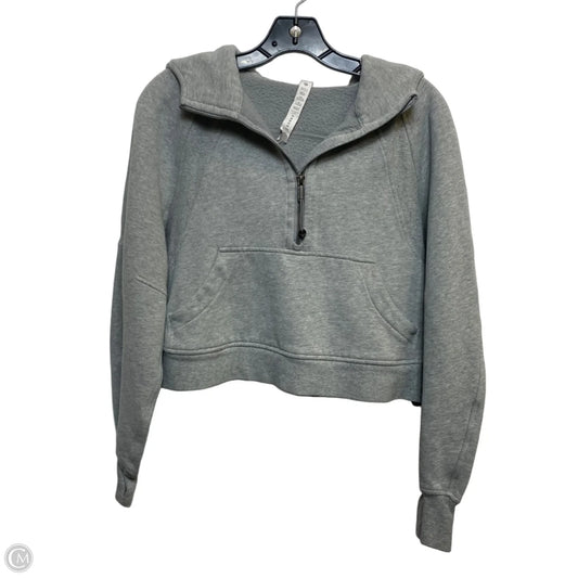 Athletic Sweatshirt Hoodie By Lululemon In Grey, Size: Xs
