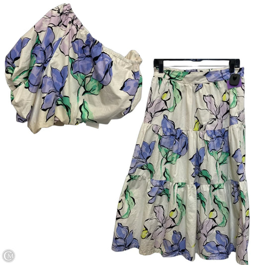 Skirt Set 2pc By A New Day In Cream & Purple, Size: L