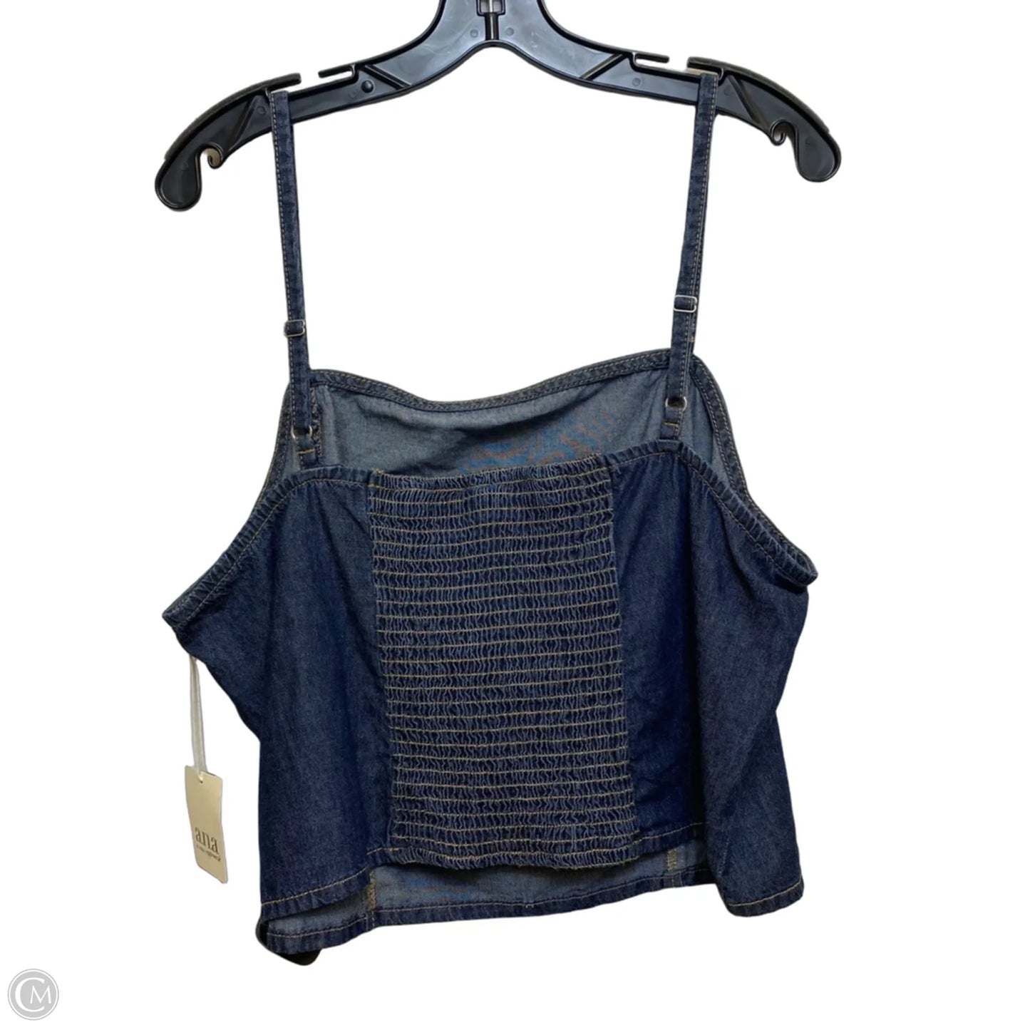 Top Sleeveless By Ana In Blue Denim, Size: Xxl