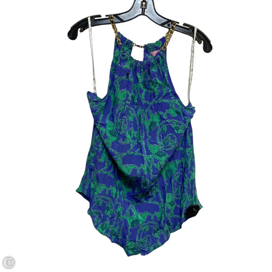 Top Sleeveless Designer By Lilly Pulitzer In Blue & Green, Size: M