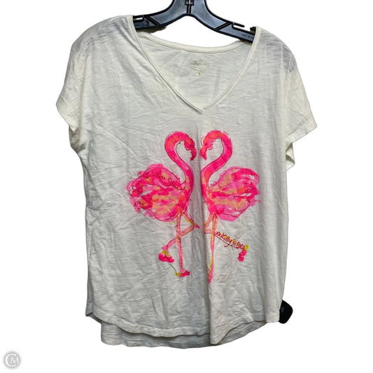 Top Short Sleeve Designer By Lilly Pulitzer In White, Size: M